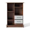Wooden storage cabinet with two drawers and multiple shelves 80 x 40 x 120cm