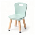 Children's chair with molded plastic seat and wooden legs 30 x 30 x 65cm in mint green