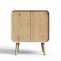 Wooden sideboard cabinet with two doors 80 x 40 x 90cm natural finish